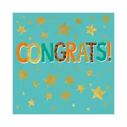 Hammond Gower Congrats! Gold Stars Greeting Card - 15.5x15.5cm