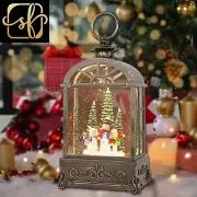 Christmas Home Decoration Musical Snow Globe Lantern,With 6 Hour Timer,3 AA Batt