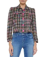 L'Agence Kasey Tweed Cropped Jacket