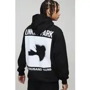 Mens Black Oversized Linkin Park Band License Hoodie