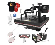 5 in 1 Heat Transfer Machine 15"x15" Digital Multipurpose Heat Press Machine for T-Shirts Hat Plate Cap Press Combo Kit