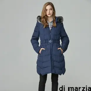 di marzia 精選限量精品皮草風蓄暖長大衣-獨