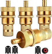 Dsycar 4Pcs Tire Deflator Kit Universal Adjustable 4WD Universal Brass Off The Road Automatic Tire Deflators Accessories Kit 6-30 PSI