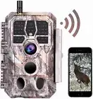 48MP 1296P Trail Camera Bluetooth Night Vision No Glow Wildlife Hunting Camera