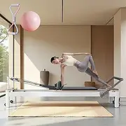 Pilates Reformer,Pilates Core Bed with Dual Resistance Springs and Cords with Small Yoga Ball & Puller