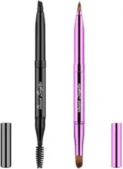 Queen Scepter 2 Pieces Retractable Double-Sided Eyebrow and Lip Brush Soft Ey...
