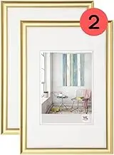 walther Design Picture Frame Gold 40 x 50 cm Twin Pack, Trendstyle Plastic Frame KP050GD