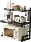 Expandable and Height Adjustable Microwave Oven Rack, 3-Tier Shelf Heavy Duty St