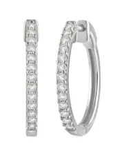 Silver 0.49 ct. tw. Lab-Grown Diamond Hoops