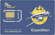 OneSimCard Expedition International 3-in-one Travel SIM Card for use in 200+ Countries with US $5 Credit - Data from $0.02 per MB. Compatible with All Unlocked GSM Device & Phones