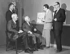 Edward Teller Talking to Group Historic Old Photo