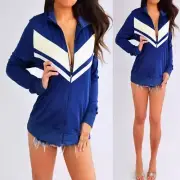 Zelos Navy Blue Lime Green Yellow Active Wear Jacket Shirt Top M Medium NWT