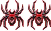 2pcs Custom New Spider Emblems 3D Fender Rear Door Badges Sticker Replacement for F-150 Silverado Sierra RAM Black Widow Edition (Redline)