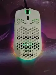 AJAZZ AJ390 USB Wired RGB Gaming Ultralight Honeycomb Mouse Programmable - White