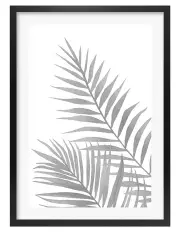 [Profile Australia] Australian Made Watercolour Palm Leaves Black Art Print A3 in Black Frame