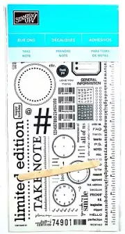 Stampin Up Take Note Rub On Transfers Scrapbooking Card Paper Craft