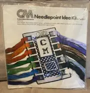 Vintage CM Columbia Minerva Needlepoint Monogram Initials Kit 8192 6”x 10” *NEW
