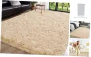 Fluffy Area Rug for Bedroom Living Room Shaggy Rug Super Soft 6 x 9 Feet Beige