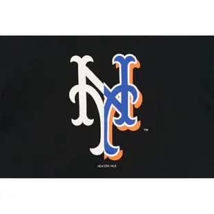 NEW ERA 男女 短袖上衣 MLB SPLIT LOGO 紐約大都會 黑 NE13527244