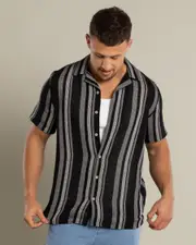 [Lucid] Lucid Men's Equator Short Sleeve Shirt in Black Size Large L Black