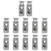 12pcs Plastic Spring Cord Locks Double Hole End Stoppers Fastener