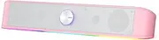 Redragon GS560 Adiemus RGB Desktop Soundbar, 2.0 Channel Computer Speaker with Dynamic Lighting Bar Audio-Light Sync/Display, Touch-Control Backlit with Volume Knob, USB Powered w/ 3.5mm Cable (Pink)