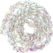 PHENOFICE Rhinestone Chain Trim Crystal Rhinestone Close Chain for DIY Cross Stitching Clothing Accessories Wide for Bridal Veils Shoes