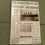 “London Herald Newspaper” Iron Art Print 8”x12” Which Reads “Titanic Murder”