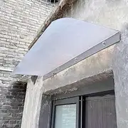 Patio Roof Diy Kit Front Door Canopy with Frosted Polycarbonate Roof for Rain and UV Protection 3.5mm Thick with Hardware