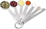Stainless Steel Metal Measuring Spoons Set of 7 - Premium Quality Food Grade Tablespoon to ⅛ Teaspoon - Dishwasher Safe - Measuring Spoons For Dry or Liquid Ingredients - Metal Measuring Spoons Best For Cooking And Baking