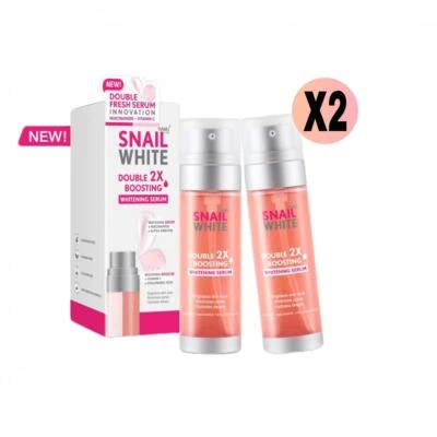 2X Snail White Double Boosting Whitening Serum Reduce Dark Spots Skin [40ml.X2]