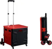 Shopping cart Foldable Shopping Trolley Foldable Shopping Trolley,Foldable Utility Cart Heavy Duty Handcart with Stair Climbing Wheels Portable for Groceries Collapsible Teacher Crate for Office Shop
