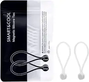 SMART&COOL Magnetic Cable Ties for Bundling and Organizing, Reusable Magnetic Silicone Ties for Holding Stuff, Book Markers, Fridge Magnets, 7.16'' (8-Pack, Transparent)