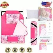 Modern Nap Mat with Elastic Straps and Plush Pillow - Perfect for Sleepovers