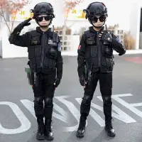 在飛比找蝦皮購物優惠-兒童服裝警察套裝萬聖節裝扮軍官男孩女孩特種兵