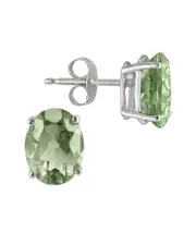 Silver 1.20 ct. tw. Green Amethyst Earrings