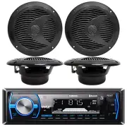 Bluetooth Marine MP3/USB/SD AM/FM Receiver Stereo & 6.5” Speaker Kit