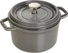 staub Pico Cocotte Round Gray 16cm Small Hand Cast Enamel Pot IH Compatible