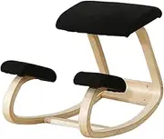 Ergonomic Wooden Kneeling Chair Posture Corrector for Home Office, 250lbs Capacity, Adjustable Rocker Base, Breathable Mesh Fabric