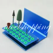 24 Holes Dental FG HP Burs Disinfection Box RA Rubber Block Holder Cover