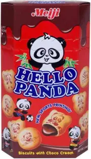 Meiji Hello Panda Chocolate-Filled Biscuits, Fun Shaped Cookies, 50g x 10 Packs