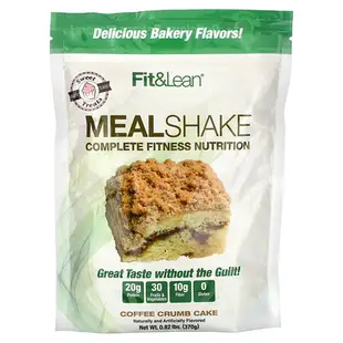 [iHerb] Fit & Lean Meal Shake, Complete Fitness Nutrition, Coffee Crumb Cake, 0.82 lb (370 g)