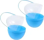 OFFSCH 2 Pc Fillable Large Plastic Eggs with Handle for Easter Egg DIY Hunting Charming Decorative Easter Basket