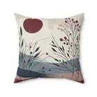 Japandi Style Burgundy Wabi Sabi Home Decor Throw Pillow Bedroom Livingroom