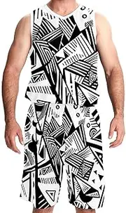 [KQNZT] Basketball Jerseys Shorts Sport Set, Basketball Jersey for Women, Athletic Shirts for Team Scrimmage, Modern Black White Geometric Ethnic Tribal