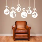 Wall Stickers Christmas Xmas ball snowman large size vinyl decal decor Nursery