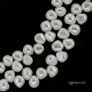 16" White Baroque Freshwater Pearl Top Drilled Dancing ap.5x6mm #66143