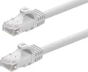 Monoprice Flexboot Cat6 Ethernet Patch Cable - Network Internet Cord - RJ45, Stranded, 550Mhz, UTP, Pure Bare Copper Wire, 24AWG, 30ft, White