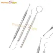 3 Pcs Tartar Calculus Plaque Remover Tooth Scraper Dental Mirror & Probe #5 Set