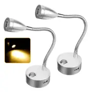2PCS Touch Switch LED Spot Reading Light Boat Motorhome 12V Wall Lamp Warm White